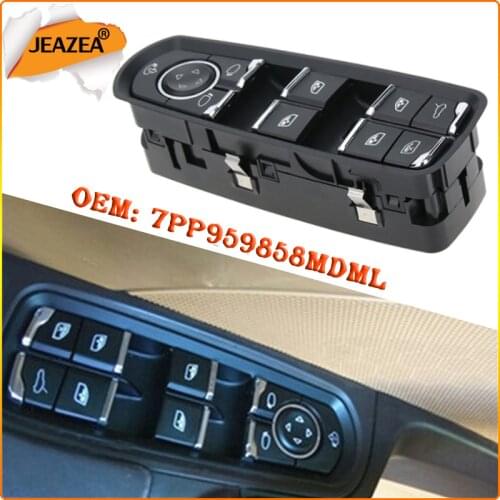 JEAZEA Front Door Driver Side Electric Power Window Switch 7PP959858MDML 7PP 959 858 A Fit For Porsche Panamera Cayenne 2015