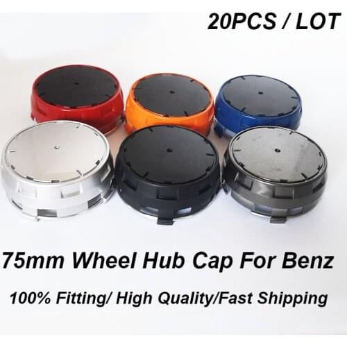 20pcs/lot 75mm 7.5cm Car Wheel Center Cap Auto Wheel Hub Cap blue/red/black/silvery/gray/orange