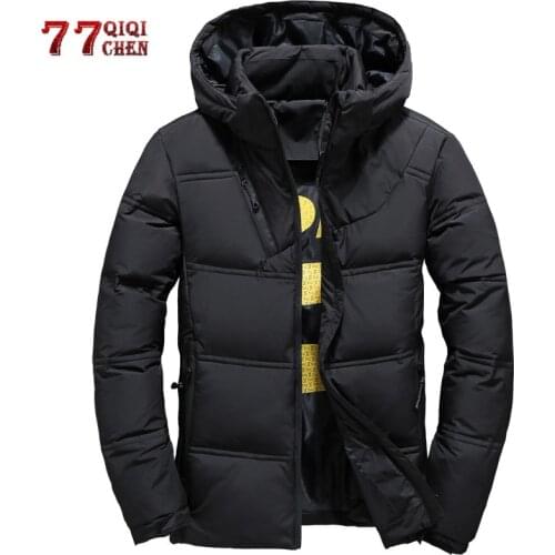 Winter Down Jackets Men Quality Thermal Thick Warm Parka Male Casual Windbreaker Fashion White Duck Down Jacket Hooded Overcoat