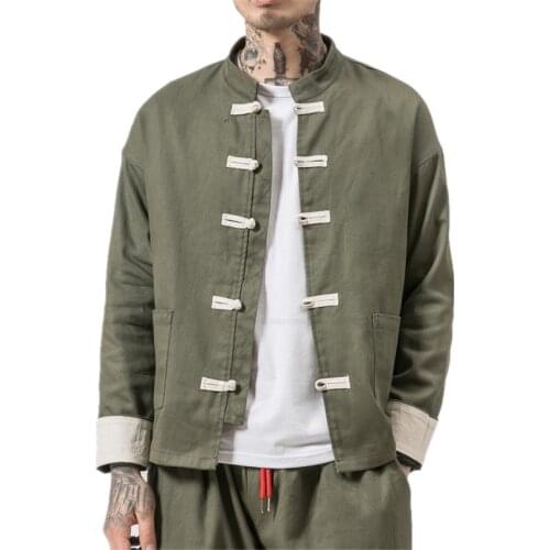 Men Chinese Style Hanfu Tops Pants Tang Suit Tai Chi Kung Fu Set Jackets Trousers Cotton Linen T-shirt Oriental Fashion Clothing