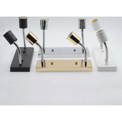 Soft Tube Adjustable Double heads E27 Wall Socket Wall Mounted Lamp Socket rectangular Lamp Holder Edison Wall Sconce Lamp