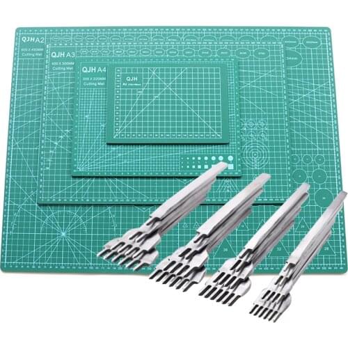 3/4/5/6mm Tool Set Spacing Punch Tool For Leather Hole Punches Tool Lacing Stitching Sewing DIY Leather Craft Tools 1/2/4/6 Pron