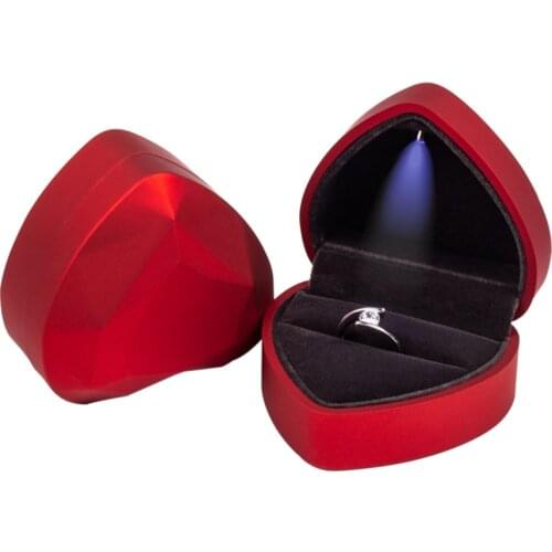 New 2021 Luxury Jewelry Box With LED Light Engagement Wedding Rings Necklace Case Boxes Organizer Packaging Storage Women Gifts