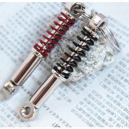 Wholesale retail 3D simulation model Shock absorber metal key chain auto parts keychain autoparts car accessories key ring FOB