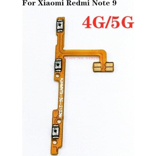 Original Power ON OFF Volume Buttons Flex cable For Xiaomi Redmi Note 9 Note9 4G 5G Power Switch Side Key Connector Replacement