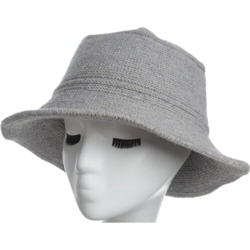 Autumn Winter knitted Bucket Hats British Style Retro knitted Bucket Hats Pure color Foldable women Bucket Hats chapeau pour les