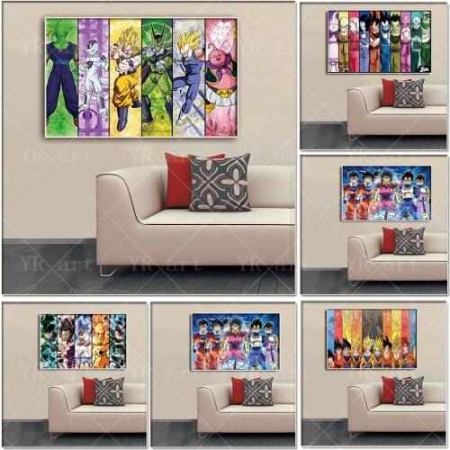 Dragon Ball Anime Poster Print Wukong Vegeta Wall Art Decoration Canvas Painting Childrens Bedroom Mural Decor Pictures Cuadros