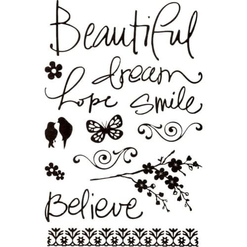 Clear Stamps Beautifful Dream Hope Smill Scrapbooking Material DIY Photo Cards Account Rubber Stamper Transparent Stamp Sellos