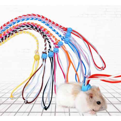 1.4m 2.0m Adjustable Pet Hamster Leash Harness Rope Gerbil Cotton Rope Harness Lead Collar for Rat Mouse Hamster Pet Cage Leash