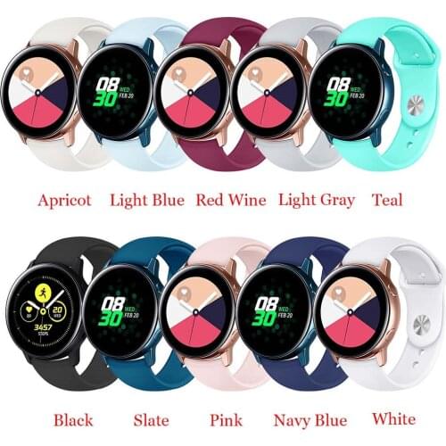 Silicone Watch Band Strap Bracelet 20mm Replacement for Samsung galaxy watch active bands Multicolor Unisex smart watch straps