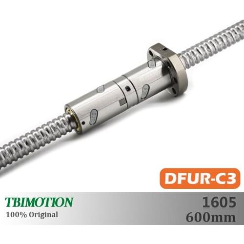 TBI Motion C3 Ground Ball Screw DFUR1605 OFU double nut with 600mm High Precision Flange CNC parts accessories long life span