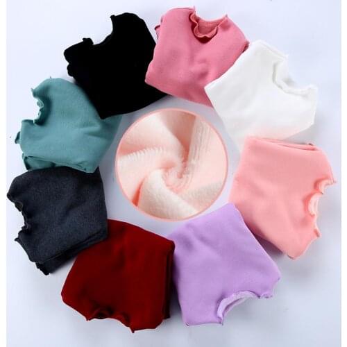 Girls Thicken Children with Velvet Winter Warm Long Sleeve T-shirt Pure Cotton Autumn and Winter Hot Style Girls T-shirt