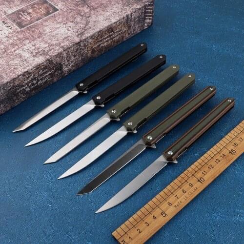 Magic pen folding knife D2 steel G10 handle lightweight pocket hunting survival knife outdoor camping slice fruit knife 7096