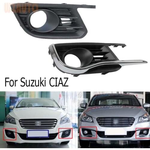 WZAUTO Fog Lamp Cover Car Left and Right Front Bumper Fog Light Shell Chroming Cover Trim For Suzuki CIAZ 2015 2016 2017 2018