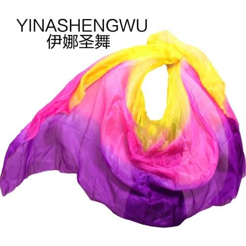 Belly Dance Props Women Belly Dance Silk Veils Belly Dance Veil For Girls Belly Dance Silk Veils yellow+rose+purple