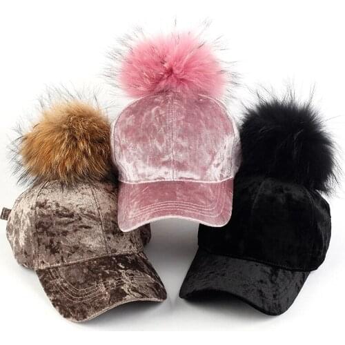 Winter warm Hat For Women Men Hat Travel Trucker Cap Dad Hat with real pompom autumn Outdoor Caps Hip Hop Baseball Cap