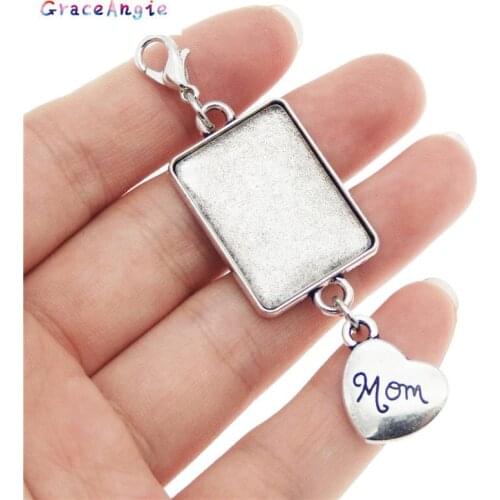 GraceAngie 1set Jewelry color Wedding Bouquet Photo Charm Memorial Dad Father Mom Heart Bridal Charm Pendants DIY Accessory