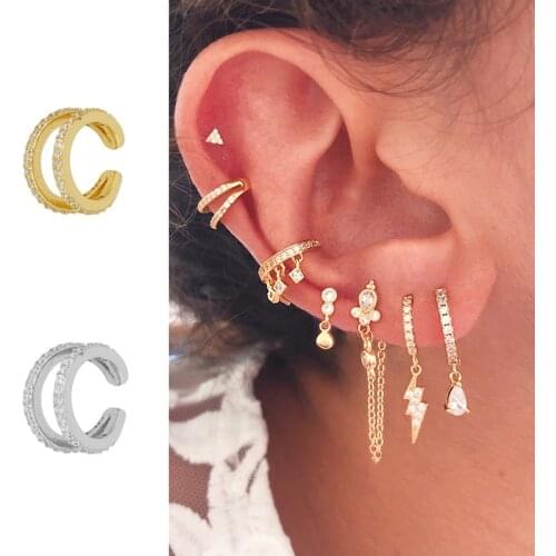 AIDE 2021 Trend Pendientes Plata 925 Silver 1pcs Ins Clip Earring Non-Piercing Gold Ear Cuff Woman Jewelry Bijoux Femme Серьги