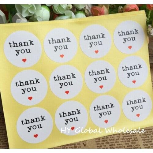 1200pcs/lot THANK YOU white Kraft Sticker Labels Seals.Diameter 3.8cm DIY decoration baking gift packaging Wholesale