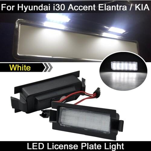 For Hyundai i30 Accent Elantra GT Hatchback Car Rear white LED license plate light number plate lamp
