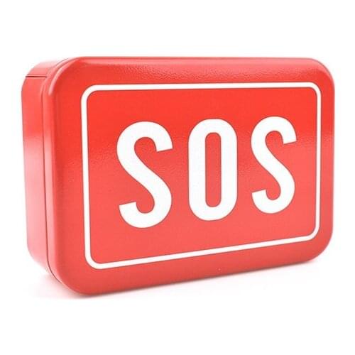 2Pc Pill Box Emergency Medicine Package Metal Box Outdoor Survival Family Storage Box Lifesaving Sos Box