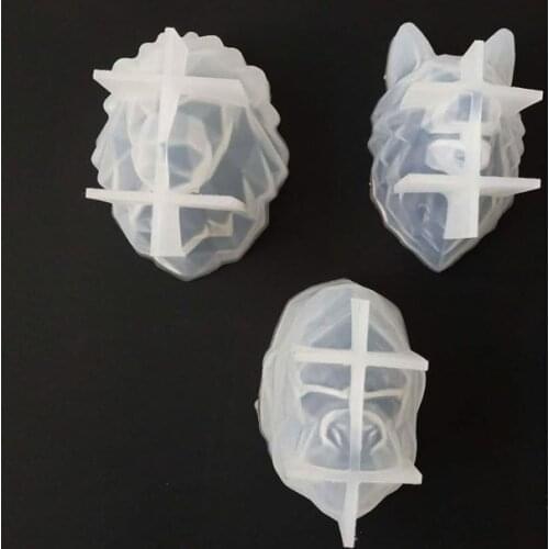 3D silicone mold diy geometry stereo Lion wolf Orangutan mold animal mold decoration ornament mold cake tool