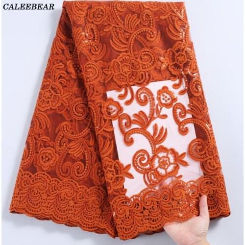 African Lace Fabric High Quality French Tulle Lace Fabric Women Wedding Party Dress Nigerian Lace Fabric Sequins 5 Yards S2231