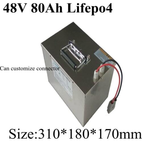48V 60Ah Lifepo4 48v 80AH Lifepo4 Battery BMS for 3000w Scooter Bike Golf Cart Solar Energy Storage RV +10A Charger