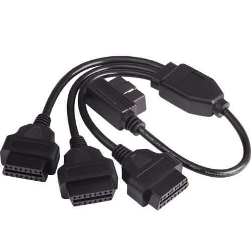 Auto Obd2 One in Three/one in Two Extension Cord 16 Pin 16 Core Elm327 L Window Adapter for Universal Connection