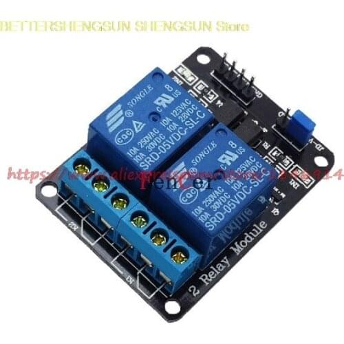 Free Shipping 2-channel New 2 channel relay module relay expansion board 5V low level triggered 2-way relay module