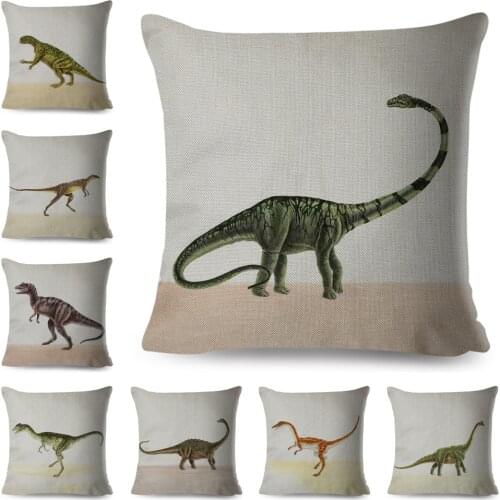 Jurassic Cartoon Dinosaur Cushion Cover for Sofa Home Children Room Decor Animal Print Pillowcase Polyester Pillow Case 45x45