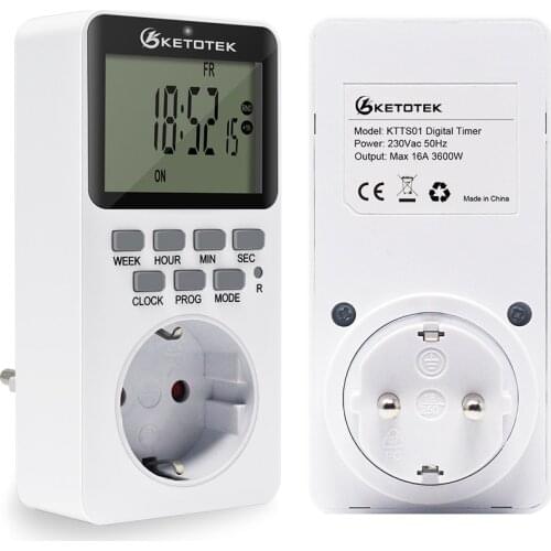 Digital Electronic Kitchen Timer Switch Socket Outlet Programmable Plug With Timer Countdown Function 12/24 Hours Swithcing