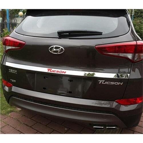 For Hyundai Tucson 2015 2016 2017 2018 2019 Stainless steel Rear Trunk Door Handle Cover Tail Gate Trim Bezel Molding Styling