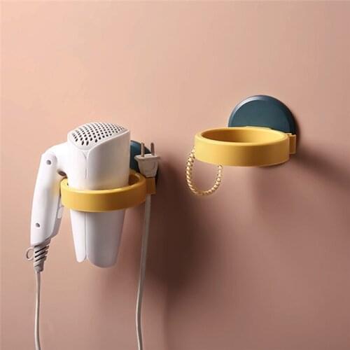 Nordic Style Home Wall-Mounted Bathroom Without Punching Anti-Skid Hair Dryer Storage Storage Rack