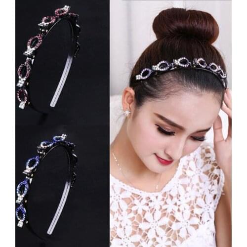 Double Bangs Hairstyle Double Layer Bangs Clip Woman Girls Braided Headband Water Drill Clip Hairpin Hair Accessories