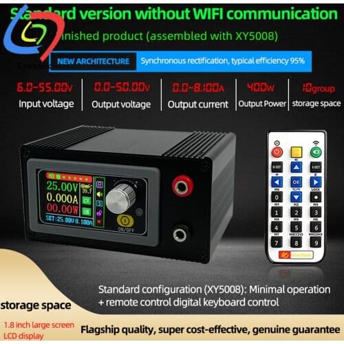 Finished XY5008 DC DC Buck Converter CC CV 0-50V 8A 400W Power Module Adjustable Regulated laboratory power supply WIFF APP