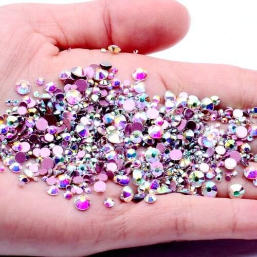 Crystal AB Many Size Non Hotfix Red Bottom Crystal Rhinestones Glass Glue On For Wedding Dresses DIY Nail Art Decorations