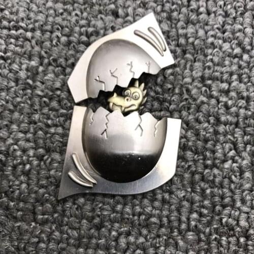 Cute 3D Dragon Egg DIY Metal Badge For Kerosene Oil Lighter Grind Wheel Petrol Lighter Handmade Decor Accessory Smoking Gadget