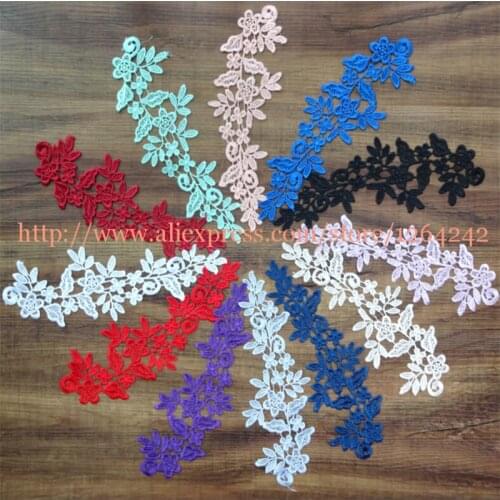 Can be mixed) 5Pairs/10Pcs 12Colors New Arrival Lace Applique Flower Sewing Trims Wedding Decoration BD0258