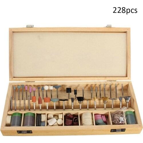 228pcs Electric Mini Drill Bit Kit Abrasive Rotary Tool Accessories Set for Dremel Sanding Polishing Cutting Engraving Tool Head