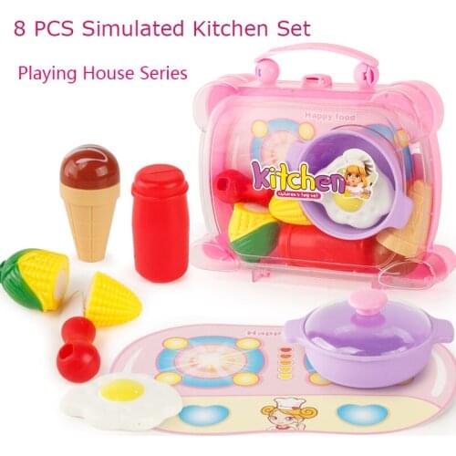 Cutlery set toys children storage small kitchen play house tableware plastic suitcase kitchen toys children tableware