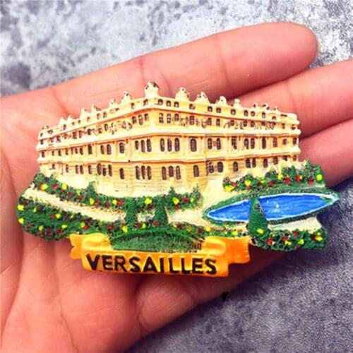 New Hot France Travel Tourism Souvenir Chateau de Versailles Hand-painted Fridge Magnet 3D Resin Refrigerator Magnetic Stickers