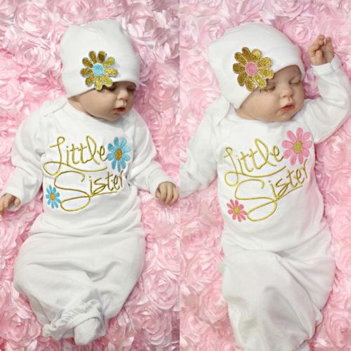 Newborn Baby Girl clothes Take Home outfit Embroidery Christmas Gift Set Baby Gown robe