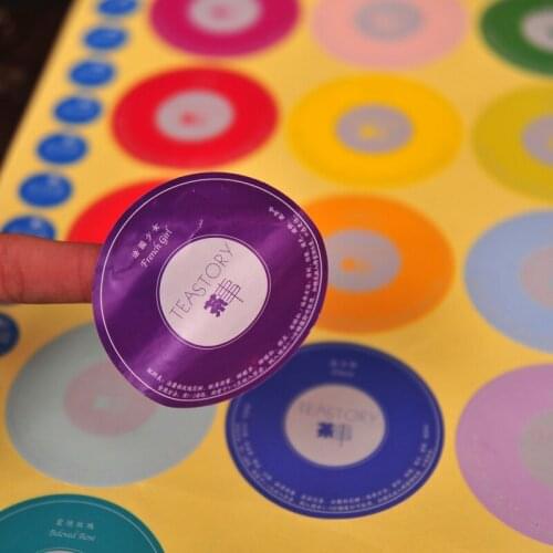 New style private food box stickers, full color printing adhesive plastic sticker