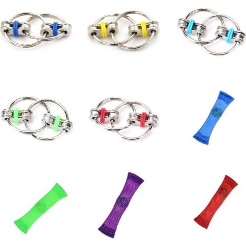 Help For Children Adults Helps Relieve Stress Bicycle Chain Fidget Metal Hand Spinner Key Ring Sensory Toy Stress Relieve