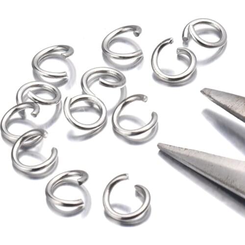 200pcs/Lot 3/4/5/6/7/8/10mm Stainless Steel DIY Jewelry Findings Open Single Loops Jump Rings & Split Ring for Making Supplies