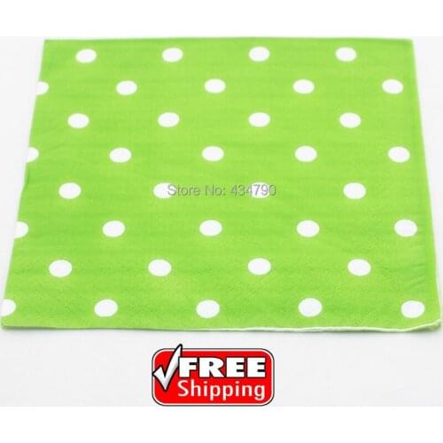60pcs Green Paper Napkins White Polka Dot,Wedding Birthday Tissue Serviettes Party Supplies Decor,Tableware-Choose Your Colors