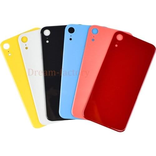 20pcs/lot For iPhone XR Back Battery Cover Rear Door Glass Housing Replacement Part +Adhesive Sticker Coral Blue Yellow Red