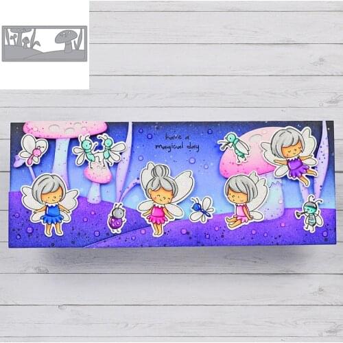 219.9*92.9mm Mushroom Lawn Slimline Frame Cutting Dies Craft Paper Cards Album DIY Scrapbooking Making Template 2020 Hot Sale