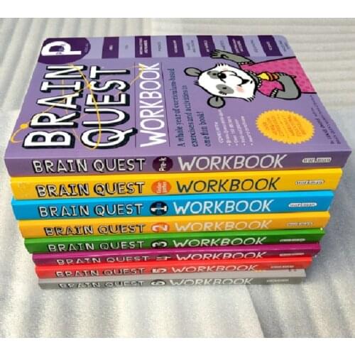Brain Quest workbook English version of the intellectual development card books questions and answers card smart Child kids
